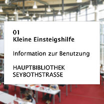 Flyer Nummer 1: Kleine Einstiegshilfe Hauptbibliothek Seybothstraße